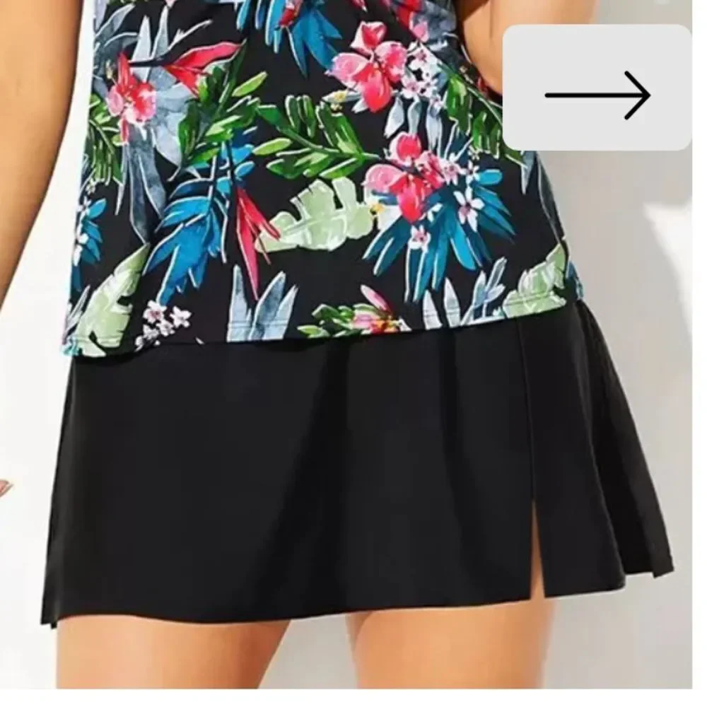 FULLFITALL - Side Slit Swim Skirt Black 22 NWT‎